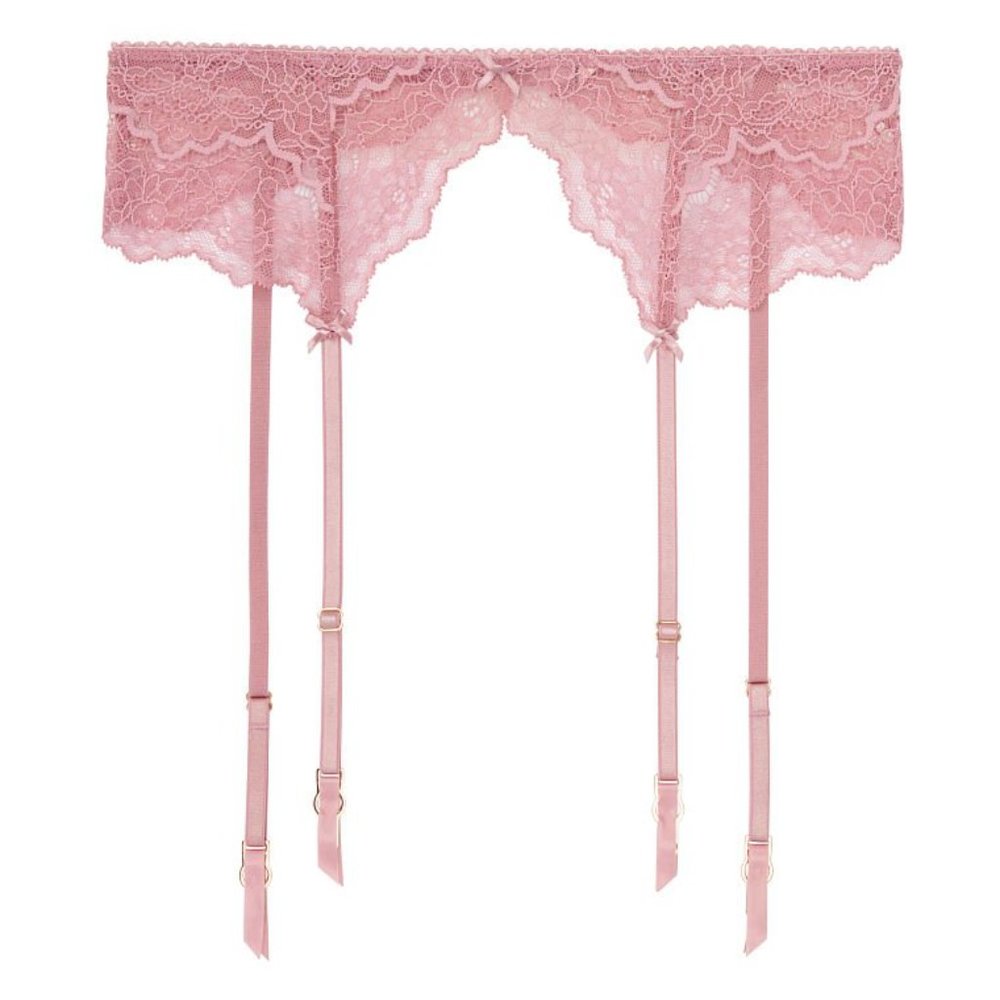 LAST ONE Vicotria's Secret Dream Angels Dusky Mauve Lace Garter Belt - NWT